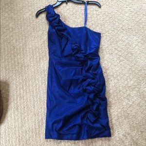 Hot royal blue one strap dress